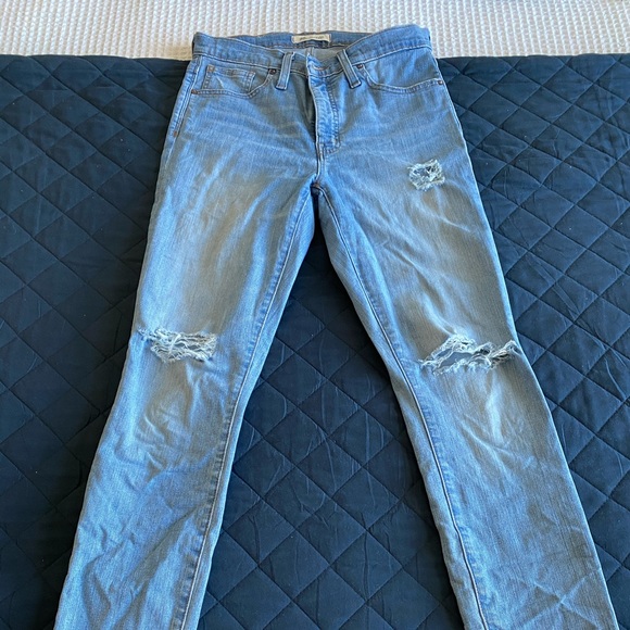 Madewell Denim - Madewell distressed straight leg jeans